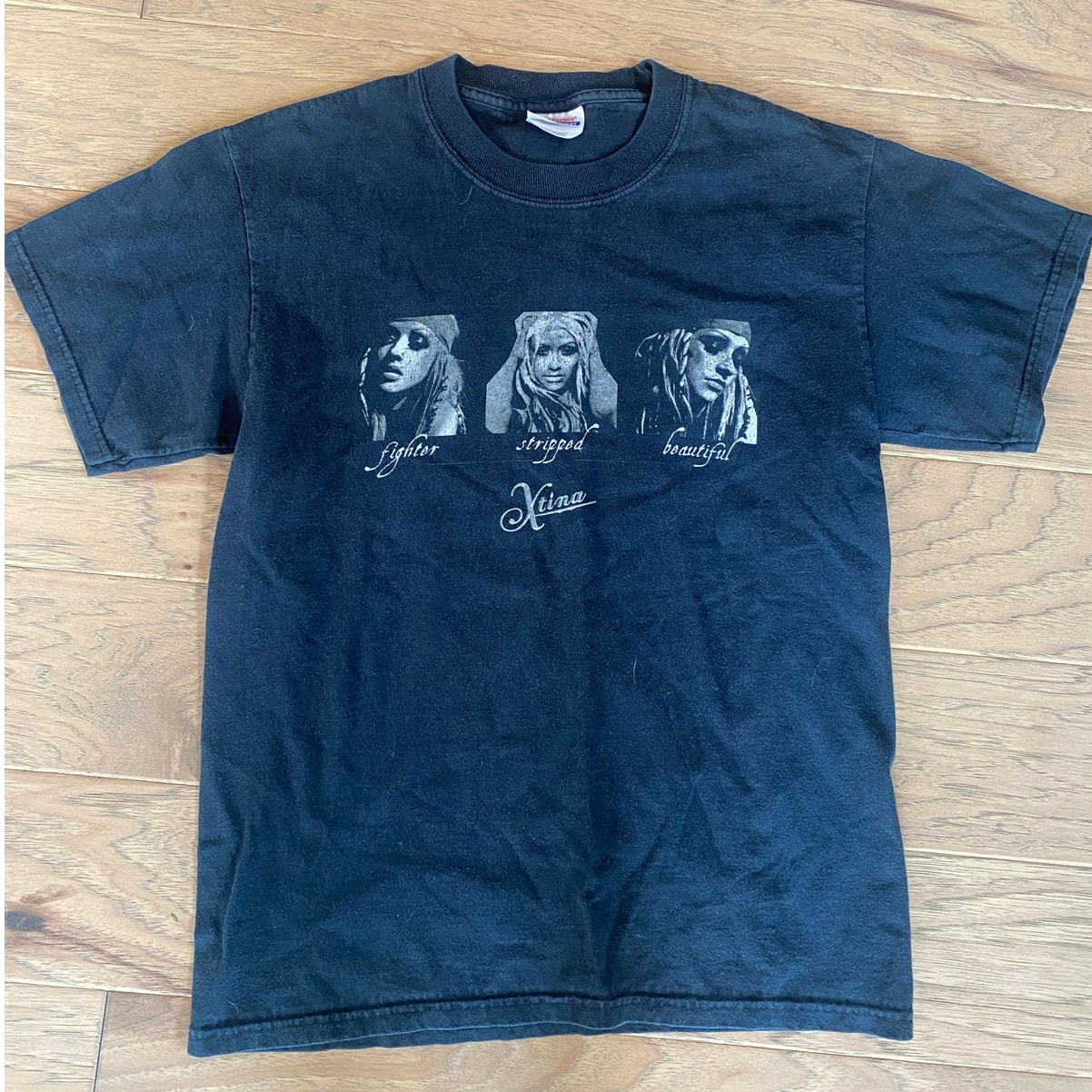 Christina Aguilera 2002 Vintage Xtina Stripped Album Shirt